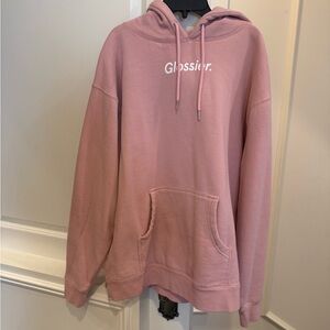 Glossier Soft Pink Hooded Sweatshirt
